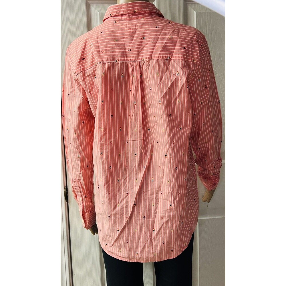 Gap Boyfriend Popover Shirt With Multi Color Arrows Print Size S Small - Picture 3 of 13